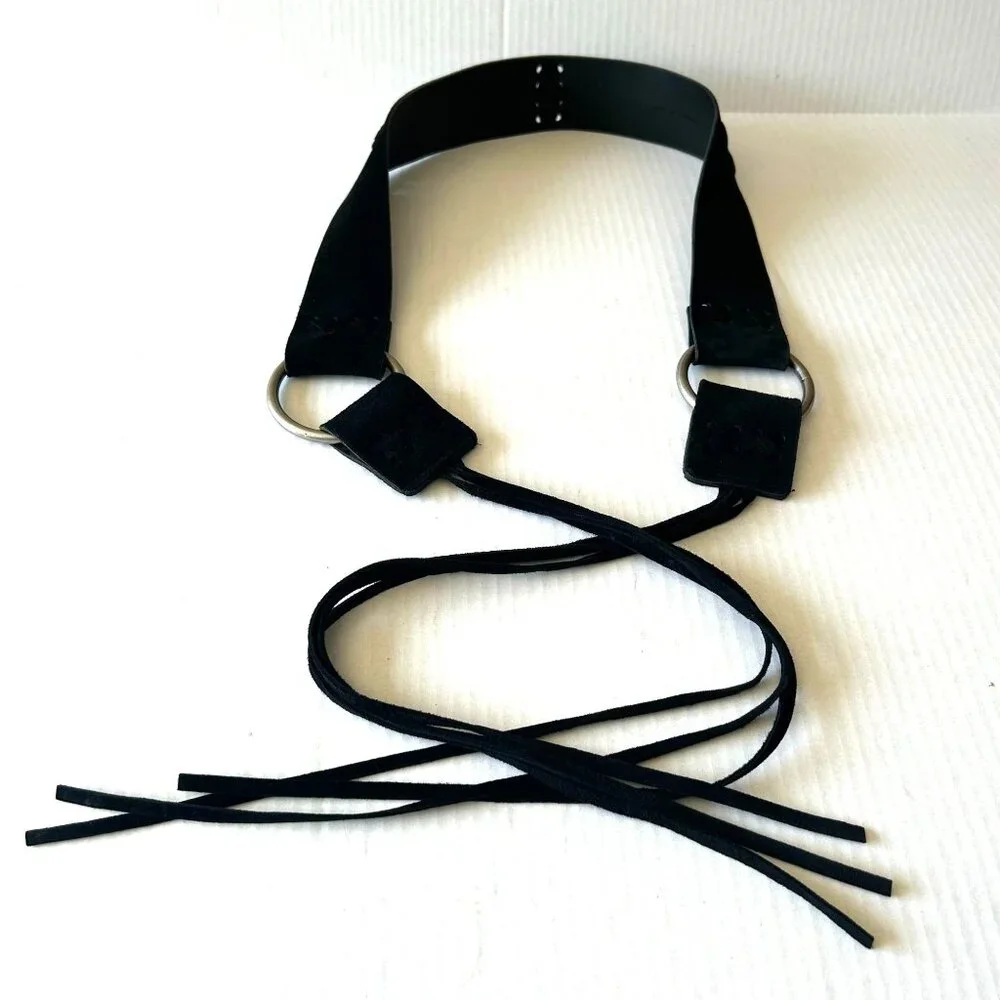 Vintage Steve Madden Suede Leather Belt with Fringe Boho Style 33